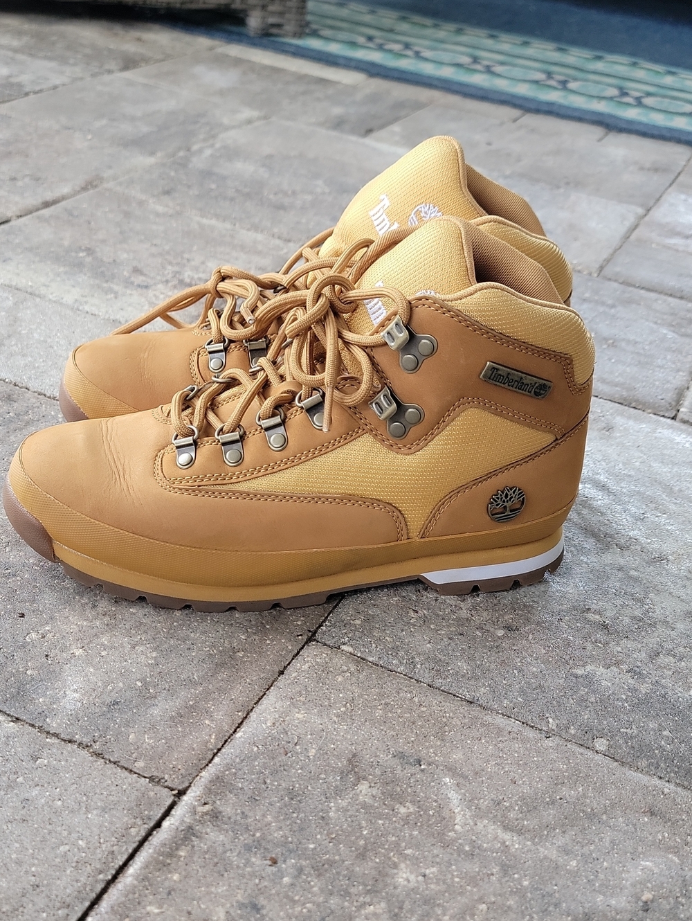 Timberland Tan/Nubuck Work-Style Euro Hiker Boots M Sz 9 - Picture 5 of 11